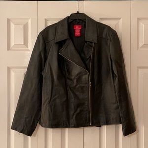 Leather moto jacket